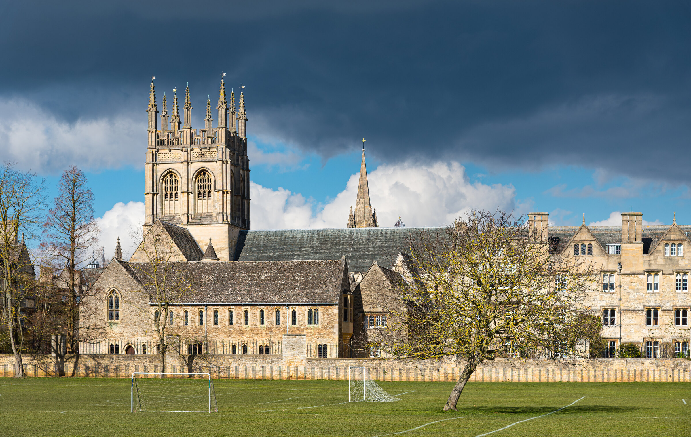 Merton College and its chapel seen from Merton Field, Oxford