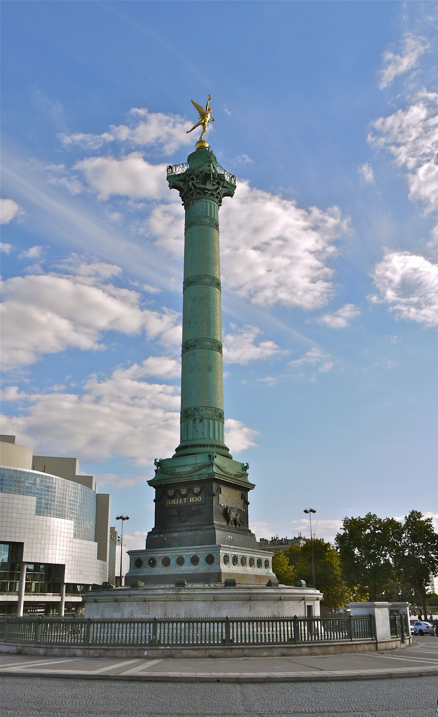 The Opéra Bastille and the July Column in Paris