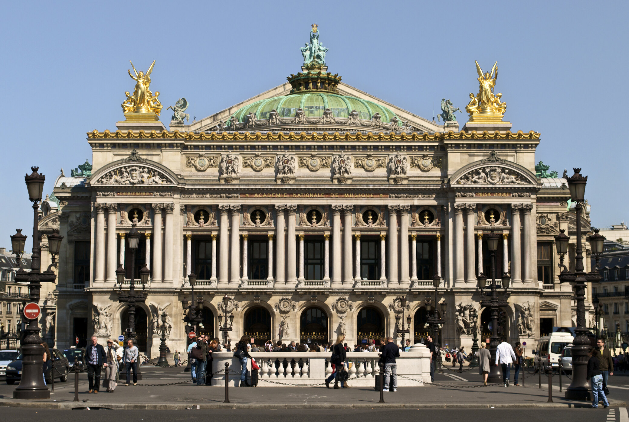 The principal façade of the Palais Garnier in Paris
